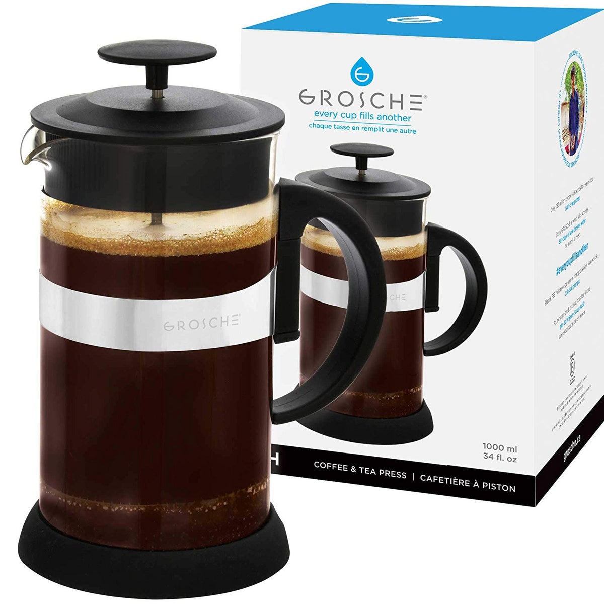 wholesale portable 1000ml coffee french press