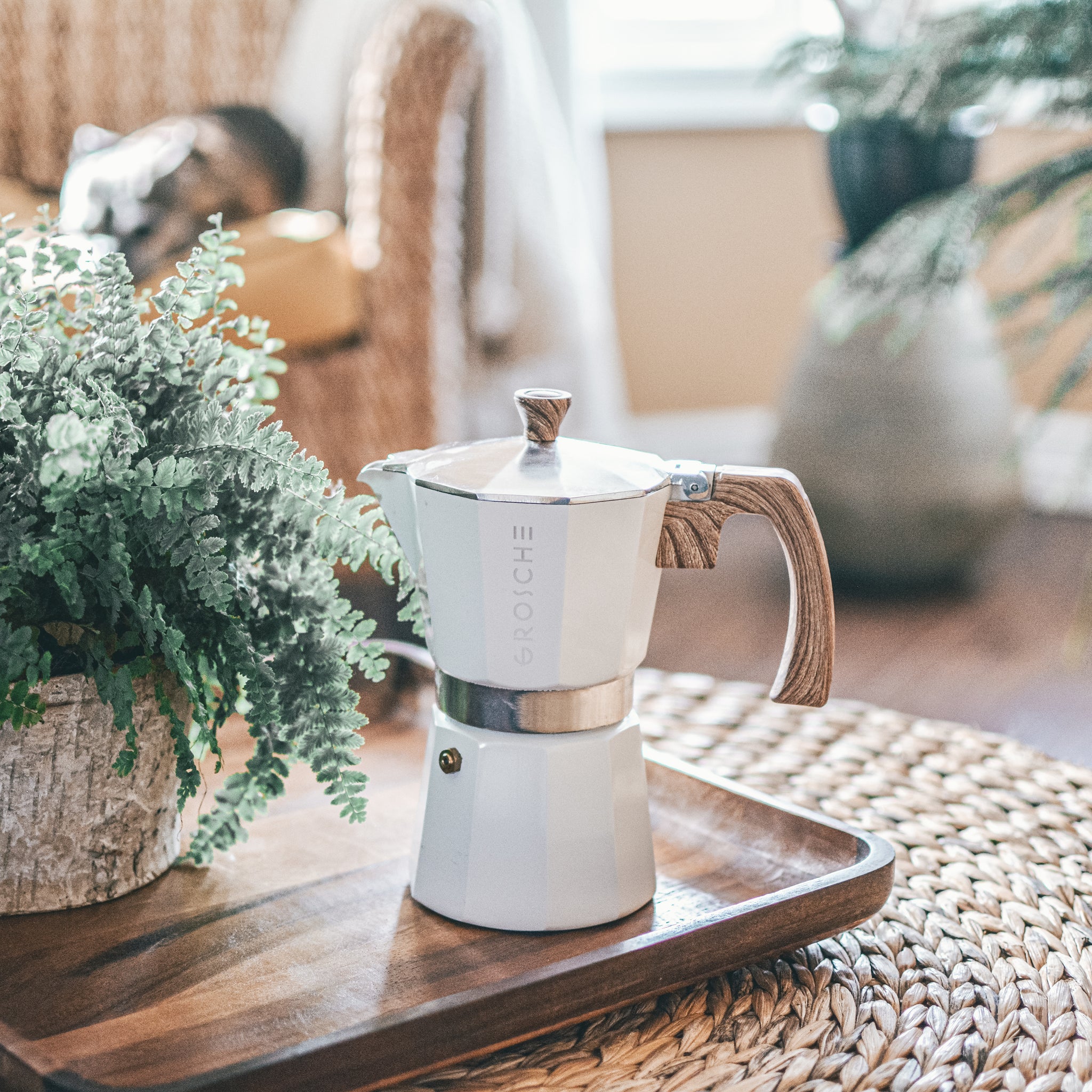 MILANO Stovetop Espresso Maker, White | GROSCHE Wholesale Espresso MILANO Stovetop Espresso Maker, White | GROSCHE Wholesale Espresso