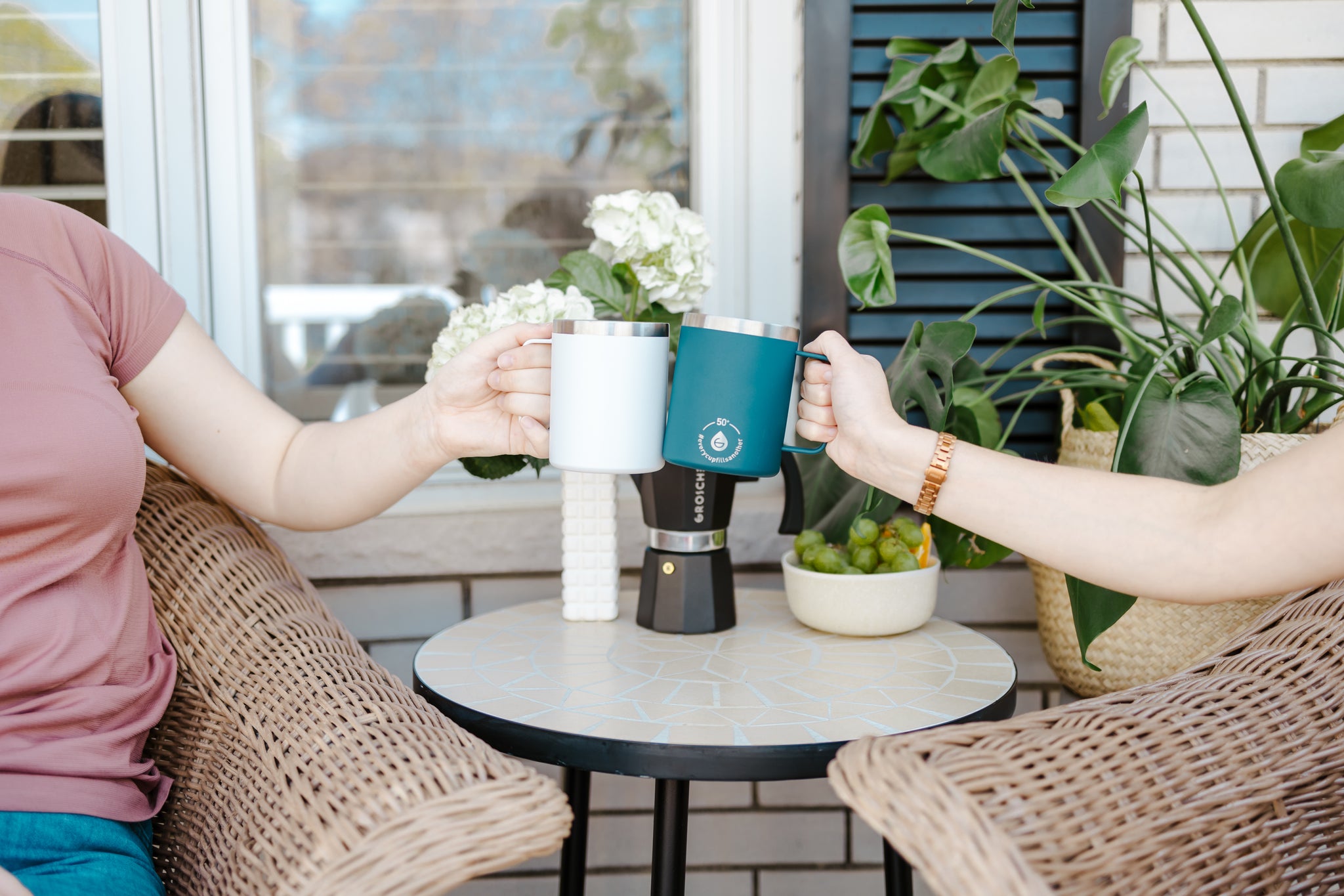 EVEREST 14oz Insulated Stainless Steel Travel Mug, Mountain Blue